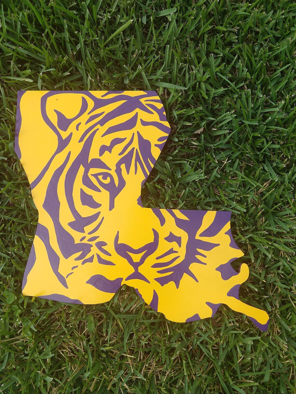 Louisiana Tiger Face LSU Tigers Purple and Gold - Etsy