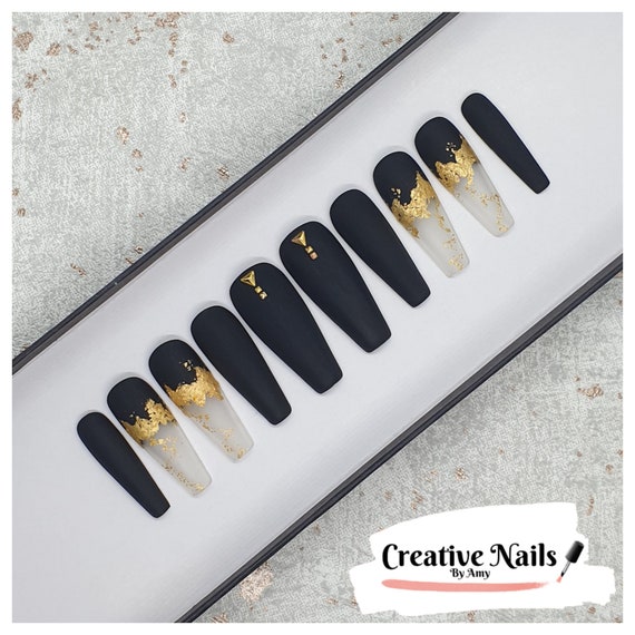 How To Apply Matte Nails With Gold Foil