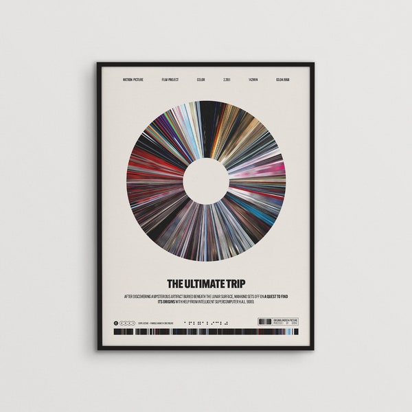 2001: A Space Odyssey | Movie Poster — Print, Film Poster, Wall Art, Minimalist, Vintage, Retro, Home Decor