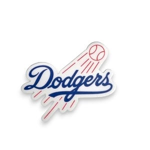 Calcomanía de vinilo troquelada resistente al agua y duradera de Los Angeles Dodgers, tamaño 2.83″ × 3″