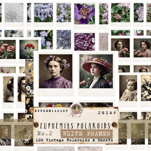 Euphemias Vintage Polaroids - White frames No. 2, Printable Sheets & Cards, Ephemera, Embellishments, Digitaler Download, DIN A4