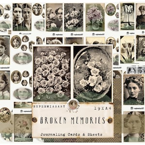 EUPHEMIAS Broken Memories、印刷可能なシートとカード、エフェメラ、装飾、デジタルダウンロード、DIN A4