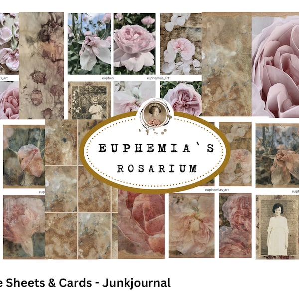 EUPHEMIAS ROSARIUM Scepter d Isle, Printable Sheets & Cards, Ephemera, Embellishments, Digitaler Download, DIN A4