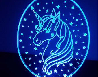 Unicorn head lamp Night laghit, 3D Night Light,3D Illusion,Unicorn svg,vector files for cnc,laser cut files, vector files, vector cutting