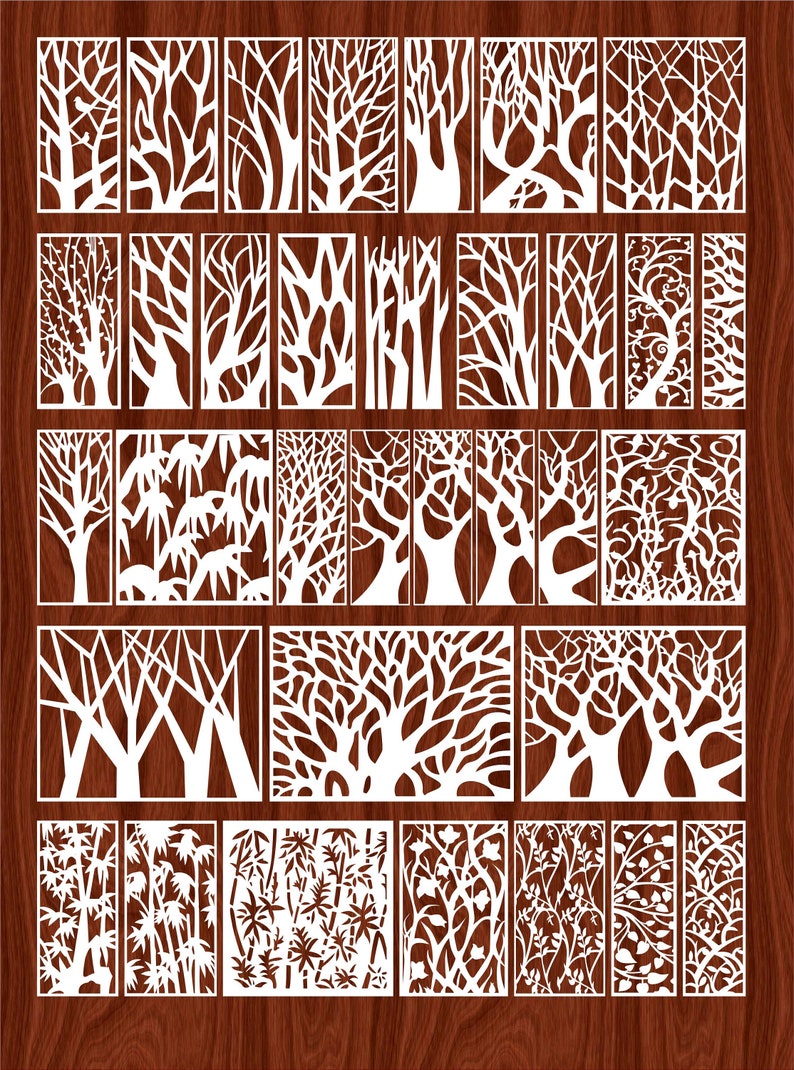 100 Tree Wall Panels Room Decor Tree Patterns Laser CNC Etsy