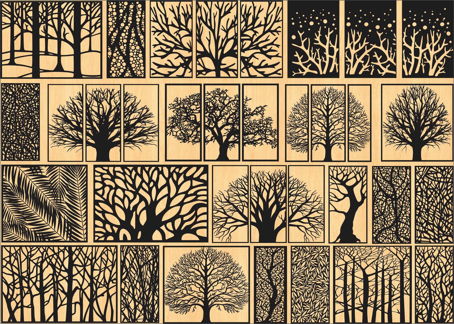 20 Tree Home Decor Wall Panels Tree Decor Wall Decortree Etsy