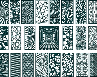 CNC Panel Templates, Dekorative Wandschablone, Laser Cut Files (Digitaler Download)