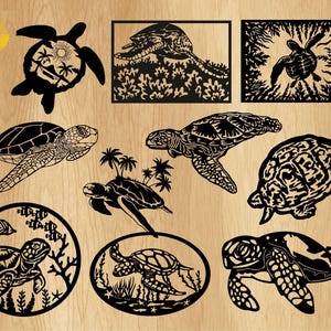 Sea Turtle Laser Cut File sea turtle Home Wall Decor sea turtle clipart Files for Cricut Gowforge Laser Cutting Machines