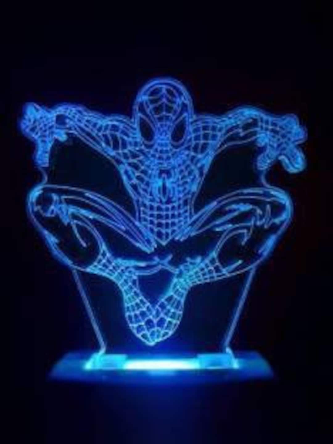 Spiderman lampe 3d led veilleuse Motifs découpés au laser Spider man 3d  lampe Fichiers vectoriels Super-héros éclairage nuit Cricut plans Marvel  led lampe -  France