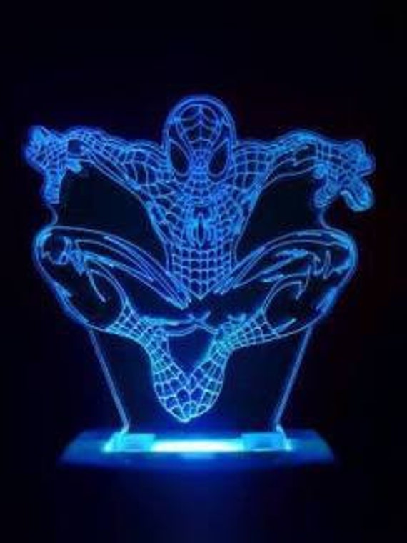 Lampada Spiderman 3d led luce notturna Modelli tagliati al laser