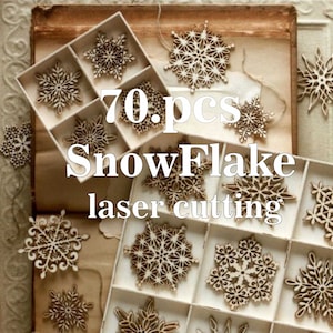 Fiocchi di neve di Natale, giocattolo di Natale, taglio laser, piano CNC, decorazione per la casa dell&#39;albero, per Glowforge, file tagliato, taglio laser, ornamento