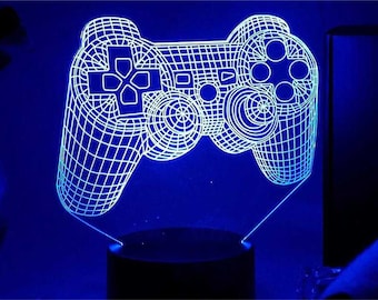 Personalised Play Station Icons Light LED Night Light Desk Computer Gaming Lamp