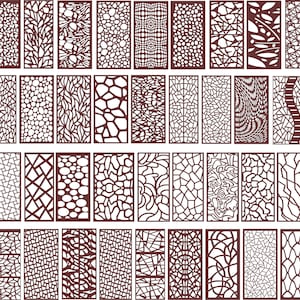 36 einfache Muster / Panel Vorlagen / Vektordatei , CNC Datei für Metall, Laser Cutting Datei Vektor Designs Room Devider