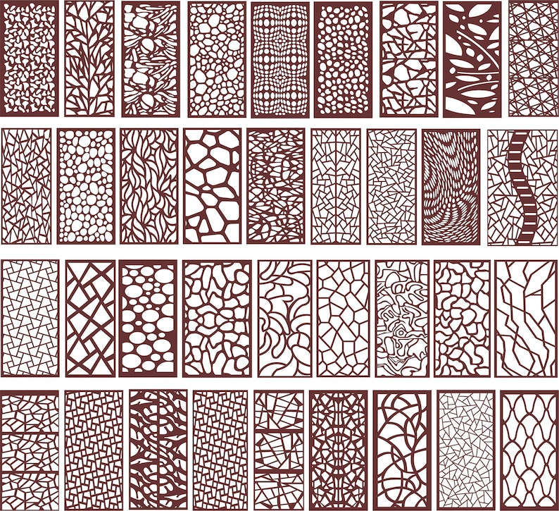 36 Simple Patterns / Panel Templates / Vector File CNC File | Etsy