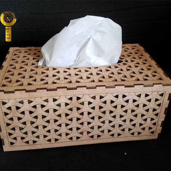 Tissue Box Cover,Vector file Laser Cut for wood cnc File,Tissue Box  svg,thickness 3mm ready to cutting