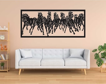 Running Horses Wall Art, Laser Cut Files (SVG, DXF, PDF)