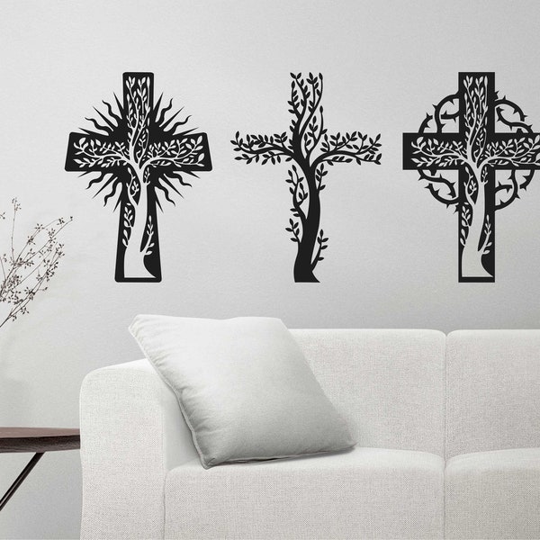 Cross with tree svg,Cross tree dxf,Cross laser cut,Jesus Cross SVG,Cross Clipart,Christian,Cross Svg Clipart,Cross for print,Cross Cut File