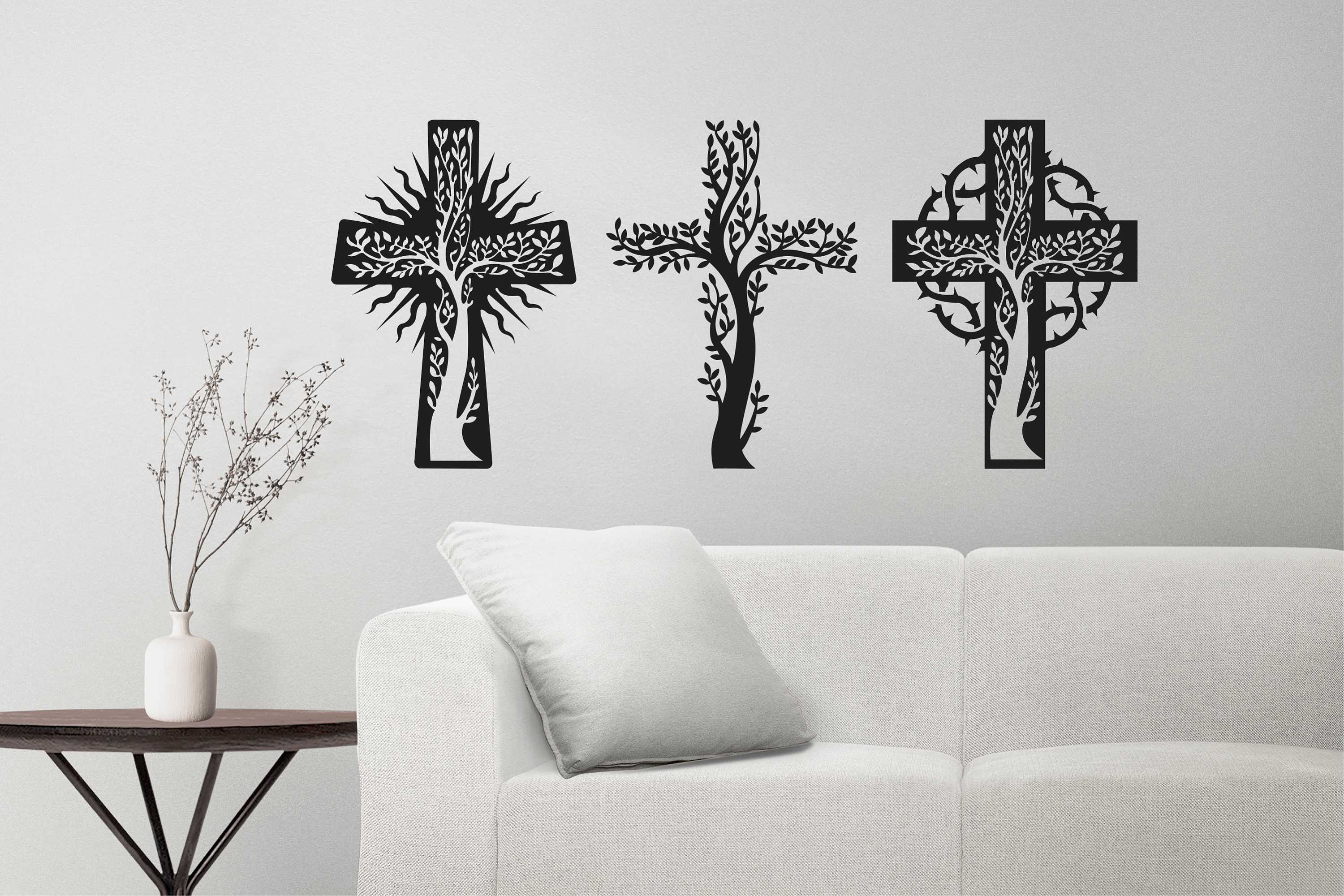 Cross With Tree Svgcross Tree Dxfcross Laser Cutjesus Cross - Etsy
