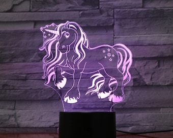 Unicorn 3D Night Lamp,svg Inkscape,3D Night Light Unicorn 3D Illusion lamp,Unicorn svg,vector files for cnc,vector files, vector cutting