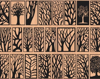 Tree Wall Panel, Laser Cut Room Decor (DXF File)