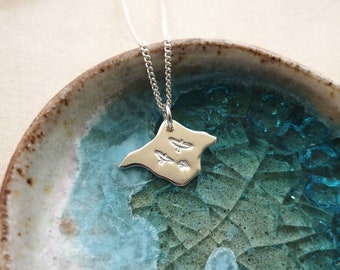 Isle of Wight Mini Necklace | Free Flying Birds | Isle of Wight Jewellery | Handcrafted Sustainable Recycled Silver