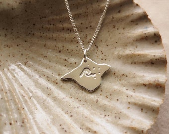 Isle of Wight Mini Necklace | Crashing Wave Design | Isle of Wight Jewellery | Handcrafted Sustainable Recycled Silver