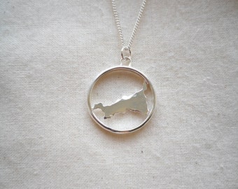 Ailla | Cornwall Necklace | Cornish Necklace | Cornwall Lover Gift | Sustainable Recycled Silver | Handcrafted in Cornwall