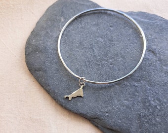 The Lowen Bangle | Cornwall Bangle | Sustainable Recycled Silver Charm Bangle | Cornish Jewellery | Jewellery Handcrafted in Cornwall, UK