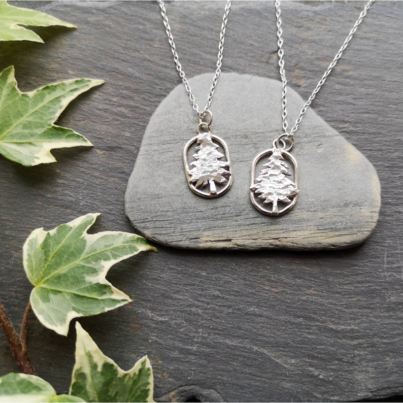 Evergreen Tree Necklace One Tree Planted Charity Pine Tree Etsy