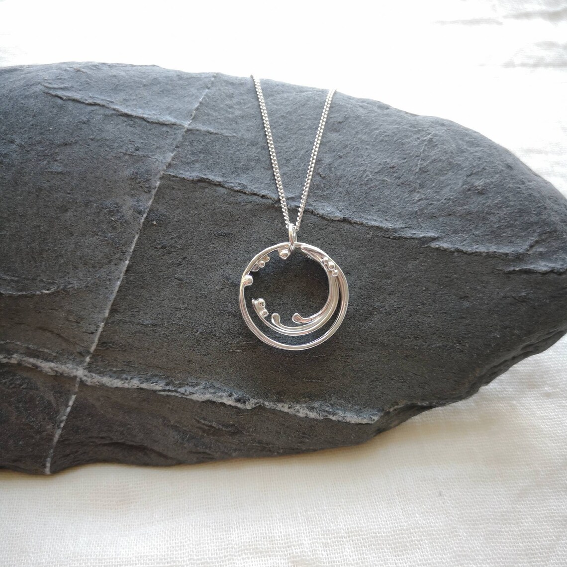 Wild Wave Necklace Large Ocean Wave Necklace Sustainable Recycled ...