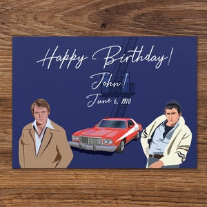 Carte d'anniversaire Starsky & Hutch personnalisable