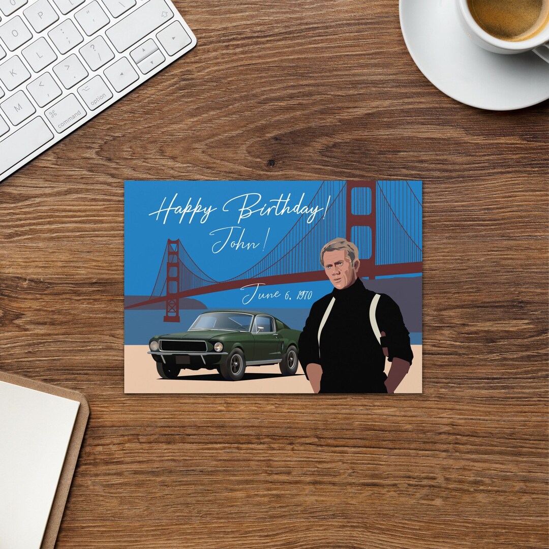 Customizable Steve Mcqueen Birthday Card - Etsy