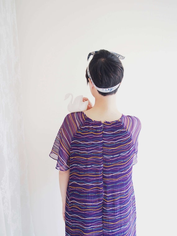Purple Pleated dress/ Free spirit oversized dress/