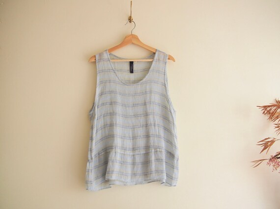 Sky Blue Linen Tank Top