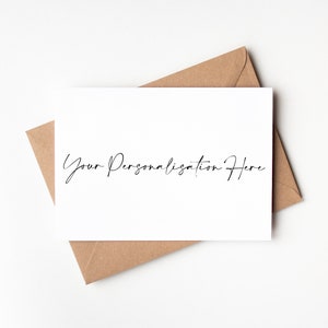 Tarjeta personalizada doblada A5, cumpleaños, Navidad, aniversario, nuevo hogar, nuevo bebé, compromiso, boda, gracias, nuevo trabajo, felicitaciones