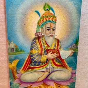 Baba Ramdev Karte, alte Karte, hinduistische Gottheit, Diwali Grußkarte, Heimstempel Dekor, Hindu Karte