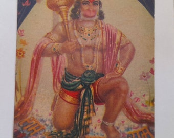 Antique Indian Postcard, Hanuman