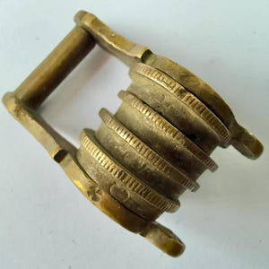Antique Indian Brass Combination Padlock, Keyless vintage lock