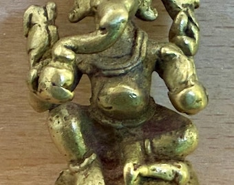 ヴィンテージ シルバーメタル ヒンドゥー教 2 1/4インチ ガネーシャ