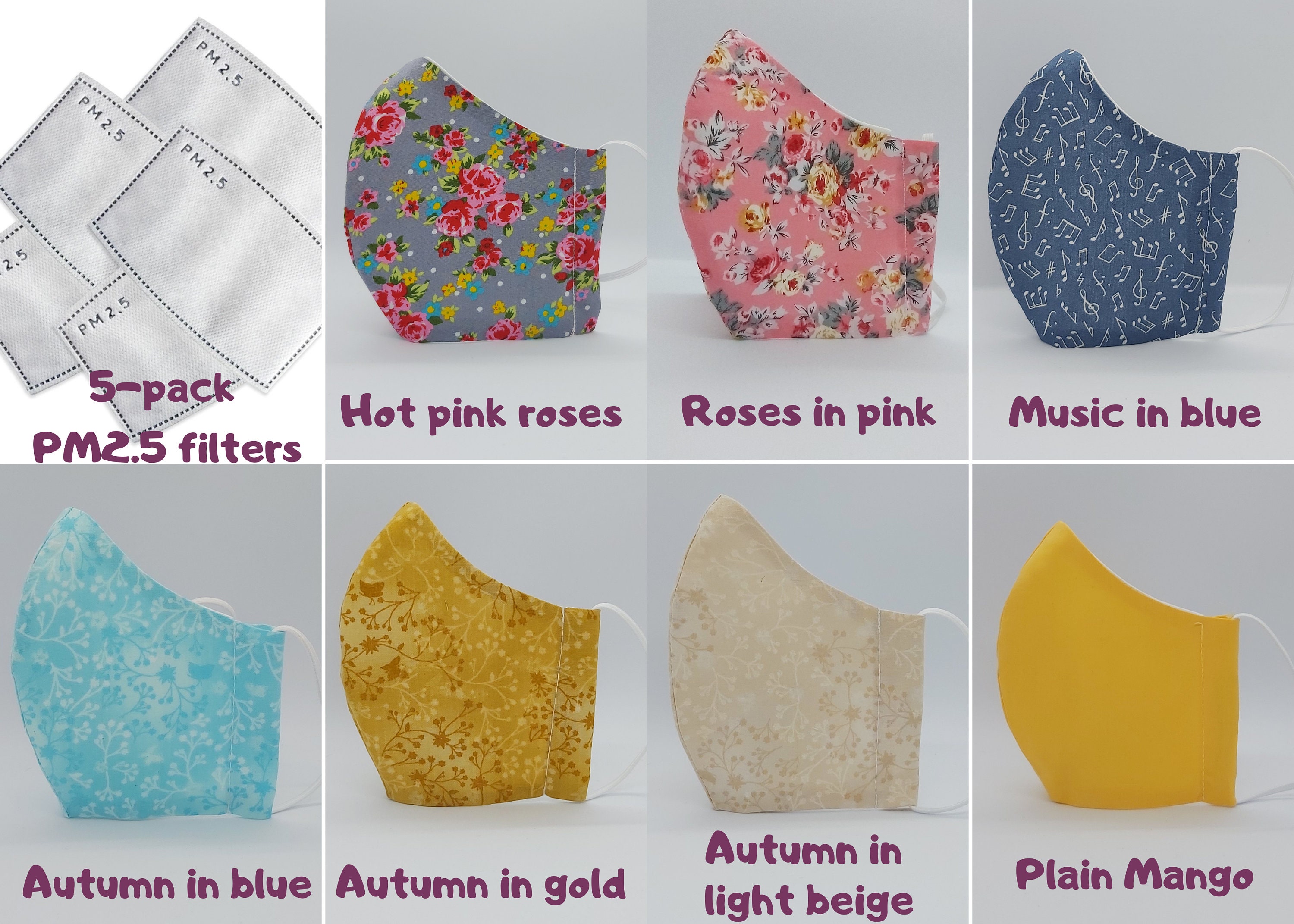 Reusable Cotton Face Masks Free Filter Washable Face Masks Etsy UK