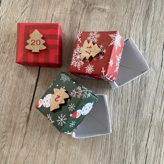 Calendrier de l'Avent à remplir soi-même 24 Boîtes de l'Avent Boîtes  origami Noël DIY Japonais Réutilisable Fait à la main -  France