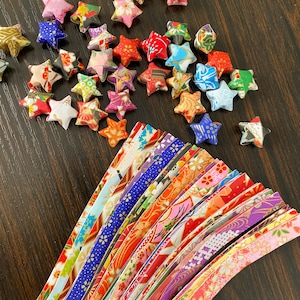 100 bandes de papier Chiyogami pour bricolage Origami Lucky Stars, Yuzen Washi Paper Craft Paper Pack