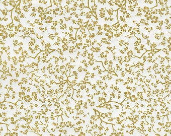 Japanese Chiyogami paper floral gold white, yuzen, origami, bookbinding