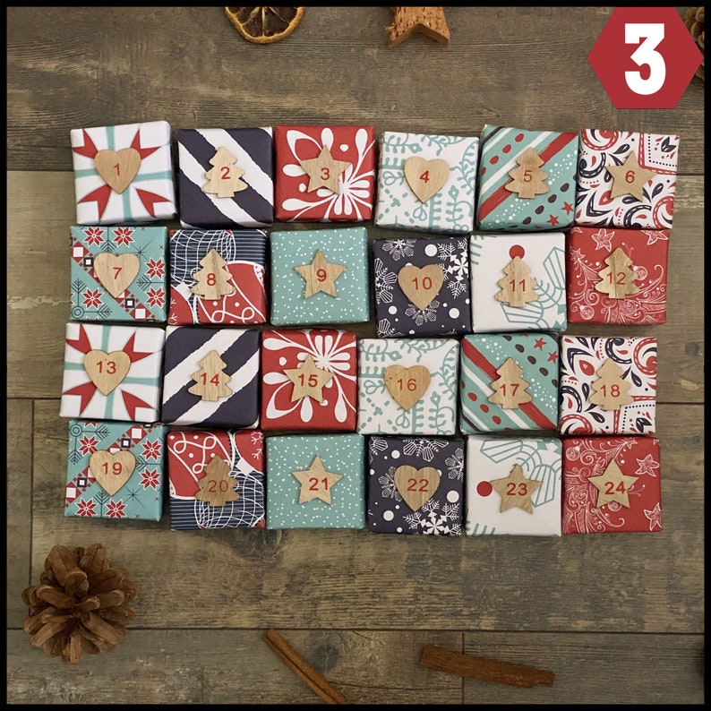 Advent calendar to fill yourself 24 Advent boxes origami boxes Christmas DIY Japanese Reusable Handmade 3