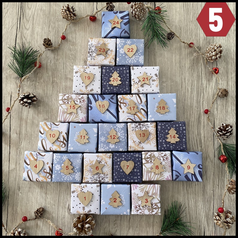 Advent calendar to fill yourself 24 Advent boxes origami boxes Christmas DIY Japanese Reusable Handmade 5