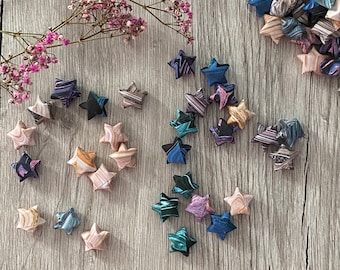 100 folded lucky stars, paper stars, origami stars, decorative stars, handmade, assorted colors