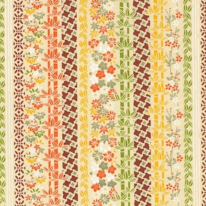 Chiyogami Japanisches Papier | Faltpapier Botanisch Creme Braun Orange Gelb Bunt Japanisch | Supplies Geschenkpapier  Schmuck Deko Design