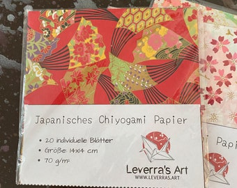 20 Sheets Mixed Assorted Chiyogami Paper Mixed Colors Craft Paper Pack Origami Paper Yuzen Washi Gift Ideas for Her