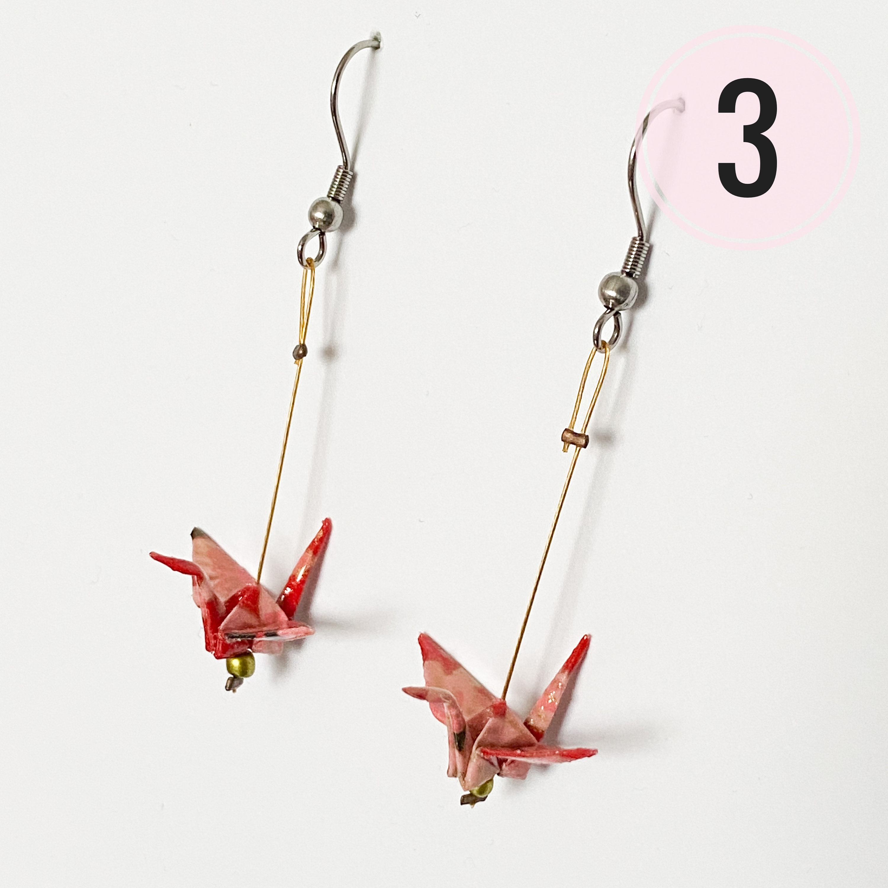 Origami earrings crane earrings hypoallergen earrings gift Etsy