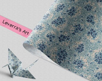 Chiyogami Japanese Paper | Folding Paper Floral Blue White Japanese | Supplies wrapping paper jewelry decoration design